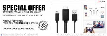 Get 2M 1080P Micro USB MHL to HDMI Adapter
